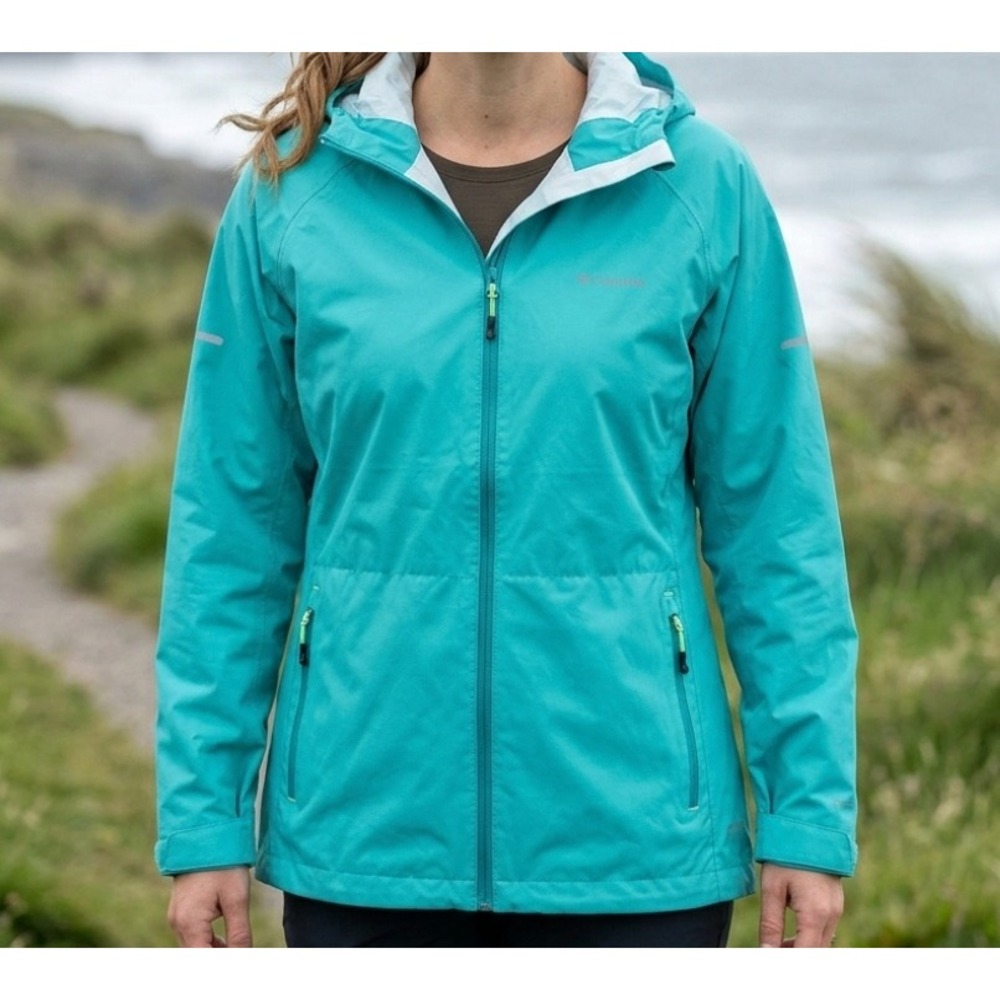Kiprun‎ Decathlon Waterproof Running Jacket Teal Blue Ultralight Hooded Shell L